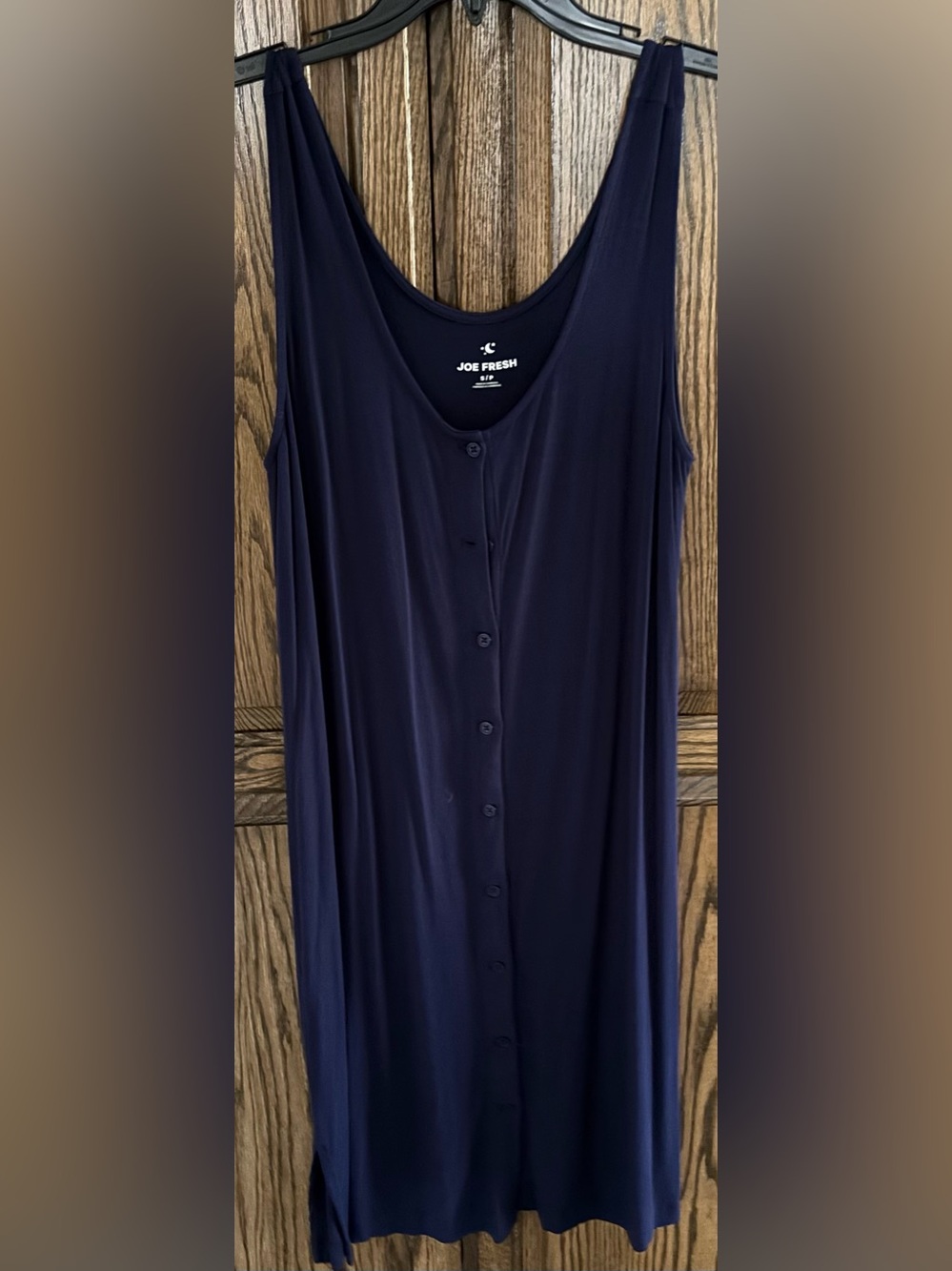 NWT Joe Fresh Navy Sleeveless Button-Front Women's Night gown Sz S